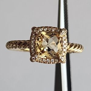 David Yurman 18kt Yellow Gold Petite Chatelaine Ring . New size 7.5